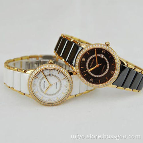 New Hours Clock Dial Best Ladies' Fashionable Ceramic Steel Wristwatch, wholesales,OEM and ODM